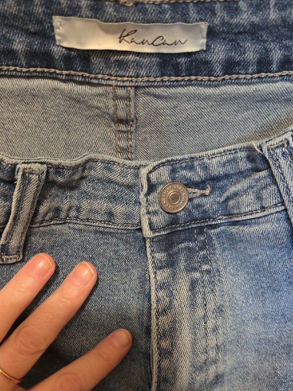 KanCan Light Blue High-Rise Cargo Denim Jeans